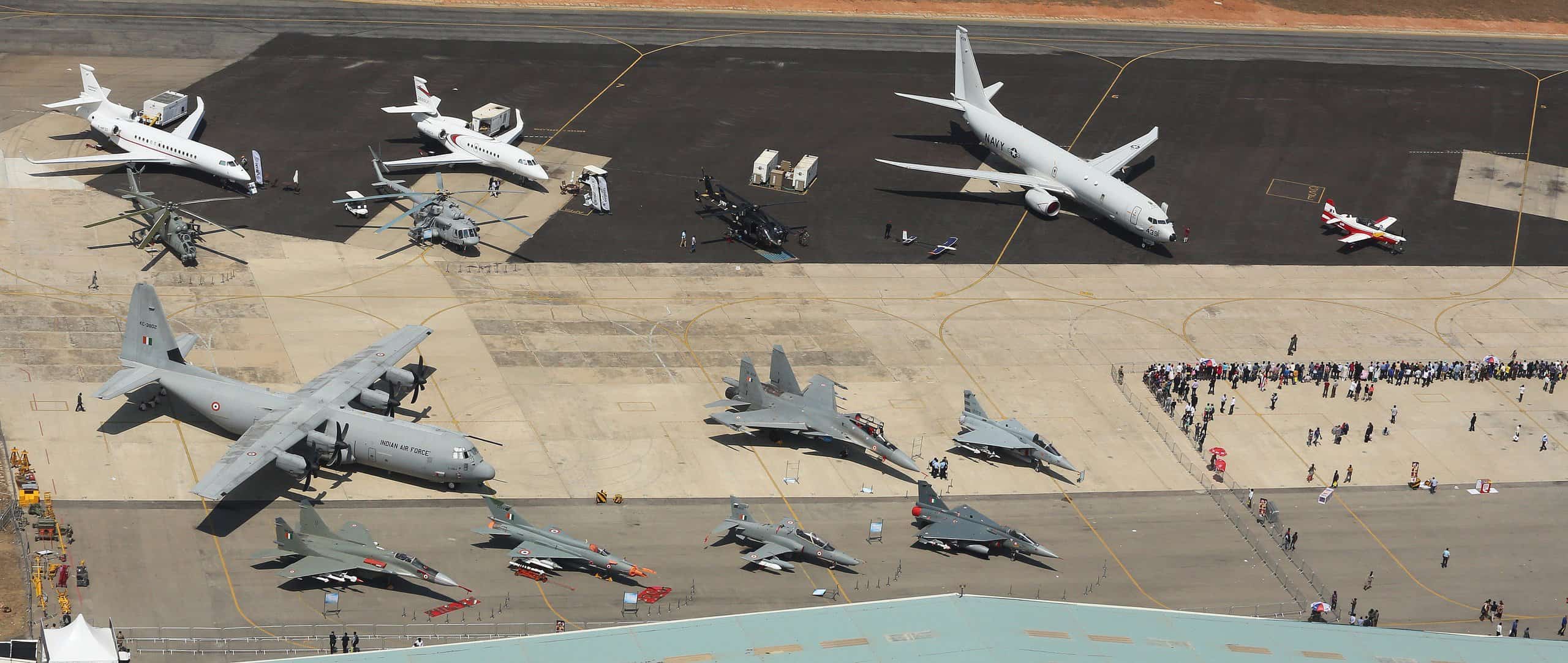 Aircraft on static display at Air Force Station Yelahanka