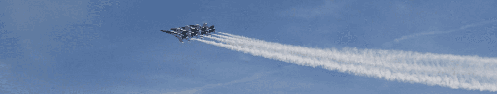 Fighter jets in formation at Aero India
